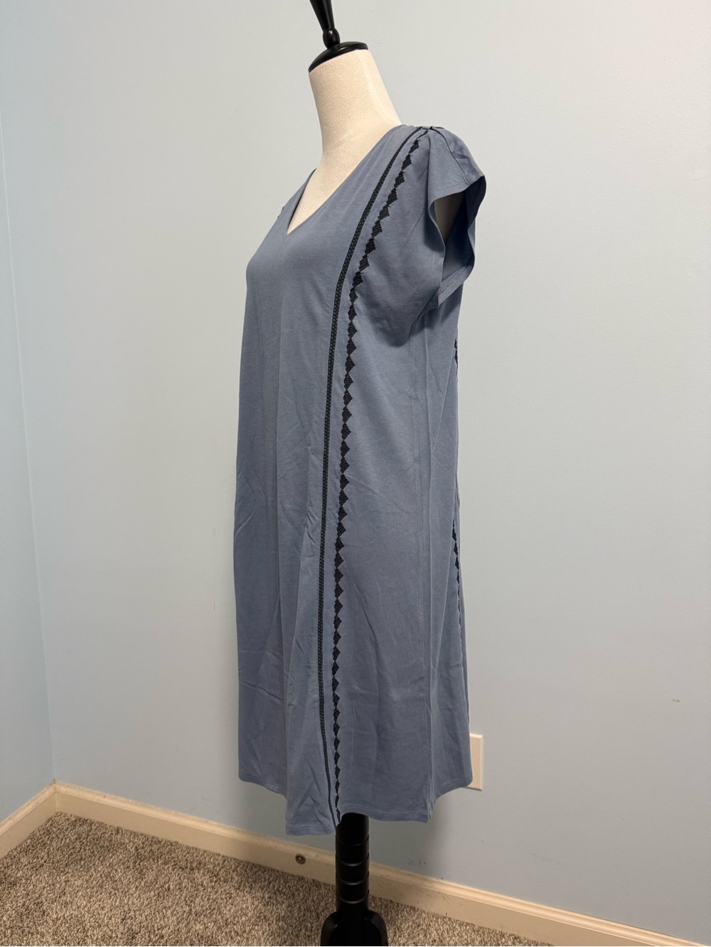 J Jill Pure Jill Embroidered Sleeveless Light Blue Dress Size S/M - Picture 5 of 10